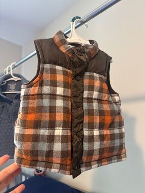Gymboree Brown Plaid Vest, Size 12-24 mos.